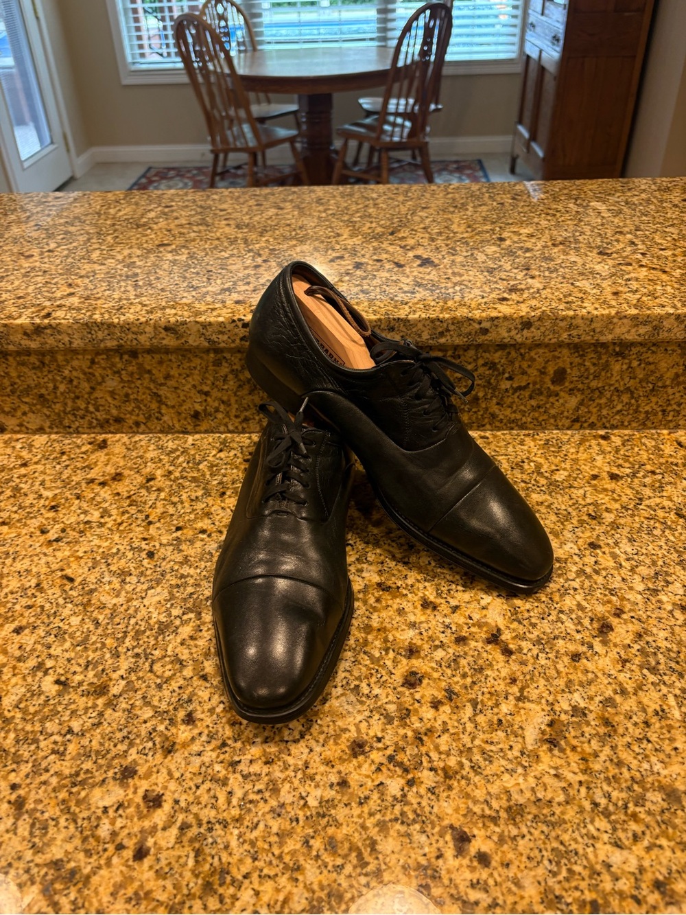 Magnanni Men’s Frederico Oxford Shoes Black Leather Cap Toe Dress Lace Up 11.5